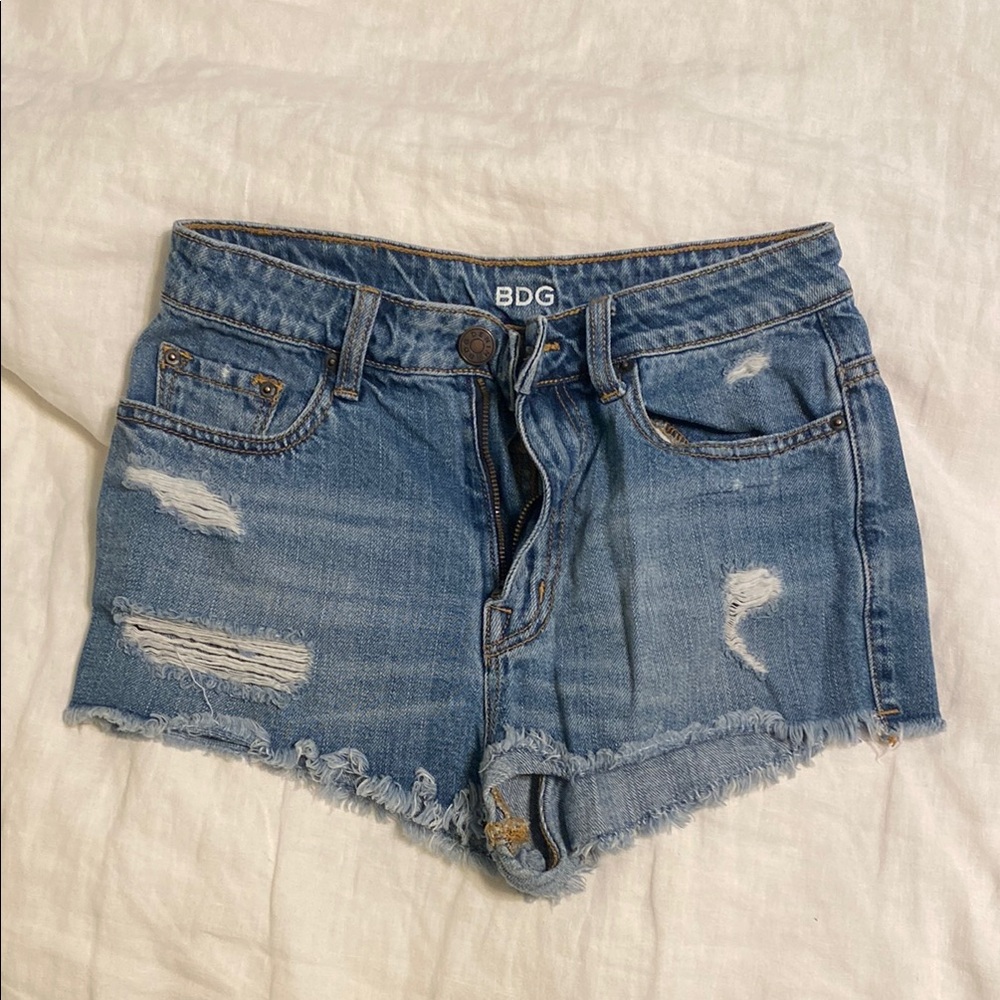 BDG high rise Distressed Jean Shorts